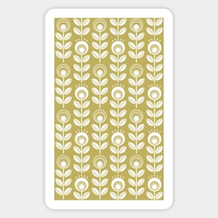 SCANDI GARDEN 01-4, white on mustard yellow Sticker